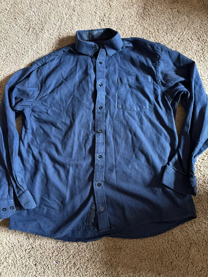 Camisa XL a cuadros azul/negro de manga larga de trabajo informal para hombre F/X Fusion Foto 2 de 4