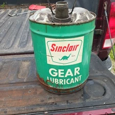 Vintage Sinclair Dino Green Gear Lubricant Opaline 5 Gallon Oil Can