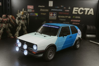TAMIYA Volkswagen Golf GTI Mk2 RTR 1/10 RC Car MF-01X 4WD LED Lights
