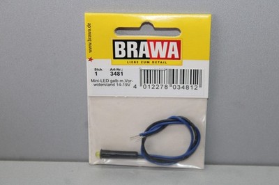 Brawa 3481 Mini - Yellow LED With Resistor 14-19V Gauge H0 OVP