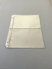 2 Pocket Archival Sleeve Currency/ Banknote Page  **NOTES NOT INCLUDED**