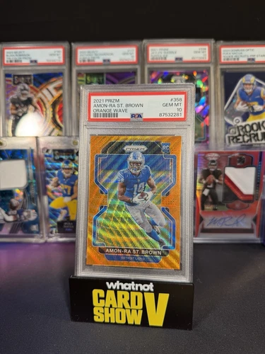 2021 Panini Prizm Amon-ra St. Brown RC 358 Orange Wave /60 PSA 10! Lions