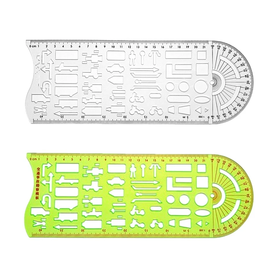 Traffic Accident Drawing Ruler Measuring Ruler Portable Drawing Template - Bild 1 von 1