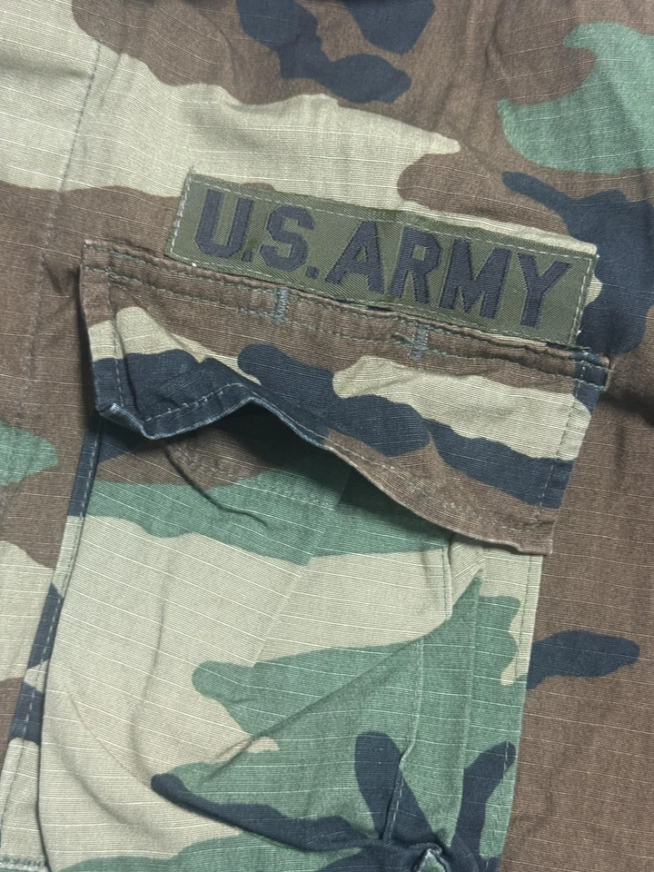 VINTAGE US Army Jacket Mens Medium Regular Woodland Camo BDU Ripstop Combat 80s - Image 3 of 4