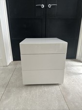 Modern Design 3-Drawer Nightstand Glossy White Bedside Table Cabinet