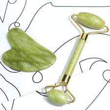 Jade Roller & Gua Sha Set Facial Beauty Tools...