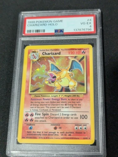 Pokemon TCG - Charizard 4/102 Base Set Holo - PSA 4 - Brand New Cert