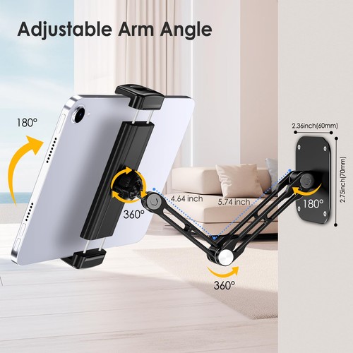 Lucrave Supporto da parete per tablet in alluminio allungabile con base girevole - Zdjęcie 24 z 24
