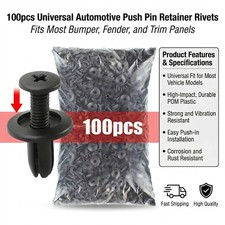 100pcs 8mm Plastic Rivet Fasteners Car Bumper Fender Clips