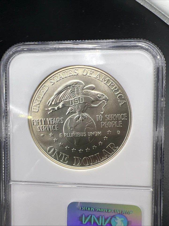 1991 D USO Commemorative Silver Dollar Coin NGC MS69 Gem BU UNC #008 - Image 4 of 4