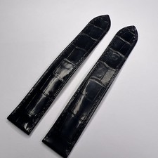 19mm x 18mm Cartier Blue Leather Strap Band For 18mm Foldover Deployant Clasp