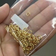 500 pcs Jump ring, gold-plated brass, 4mm round, 2.4mm inside diameter 20 gauge