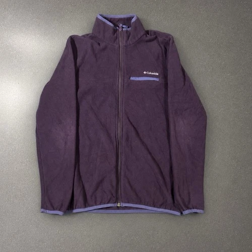 Columbia Mens M Purple Full Zip Fleece Jacket Stand-Up Outdoor Hiking video thumbnail