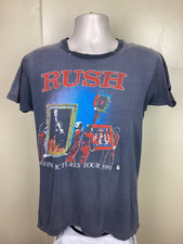 Vtg 1981 Rush Moving Pictures Tour Concert T-Shirt Gray M 80s Classic Prog