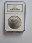 1923 MS64 PEACE DOLLAR GRADED NGC $1 P MINT 90% AG COIN