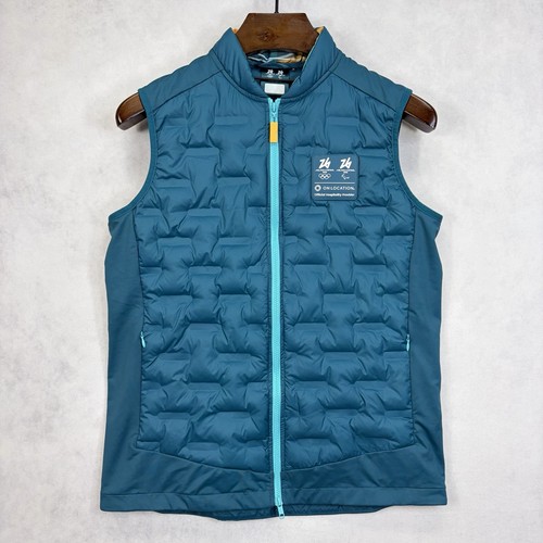 Milano Cortina 2026 Vest Mens Medium Blue Italy Olympics Tufted Puffer Jacket