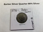 1898 Barber Silver Quarter from Philadelphia Mint 90% Silver US Coin 052224 36q