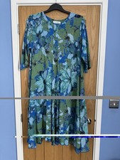 Kit And Kaboodle Made In Italy Blue And Green Linen Dress Free Size