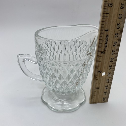 Indiana Glass Clear Glass Diamond Point Creamer Pitcher - Picture 10 of 11