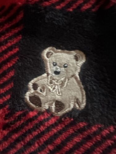 Joyspun Hooded Teddy Bear Velour 2PC Pajama/Lounge Set,Womens XL,Buffalo Plaid - Picture 3 of 7