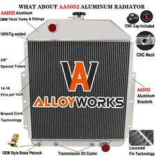 3 Rows Aluminum Radiator For 1942-1952 Ford F2 F1 F3 Pickup Trucks V8 AT CC4252