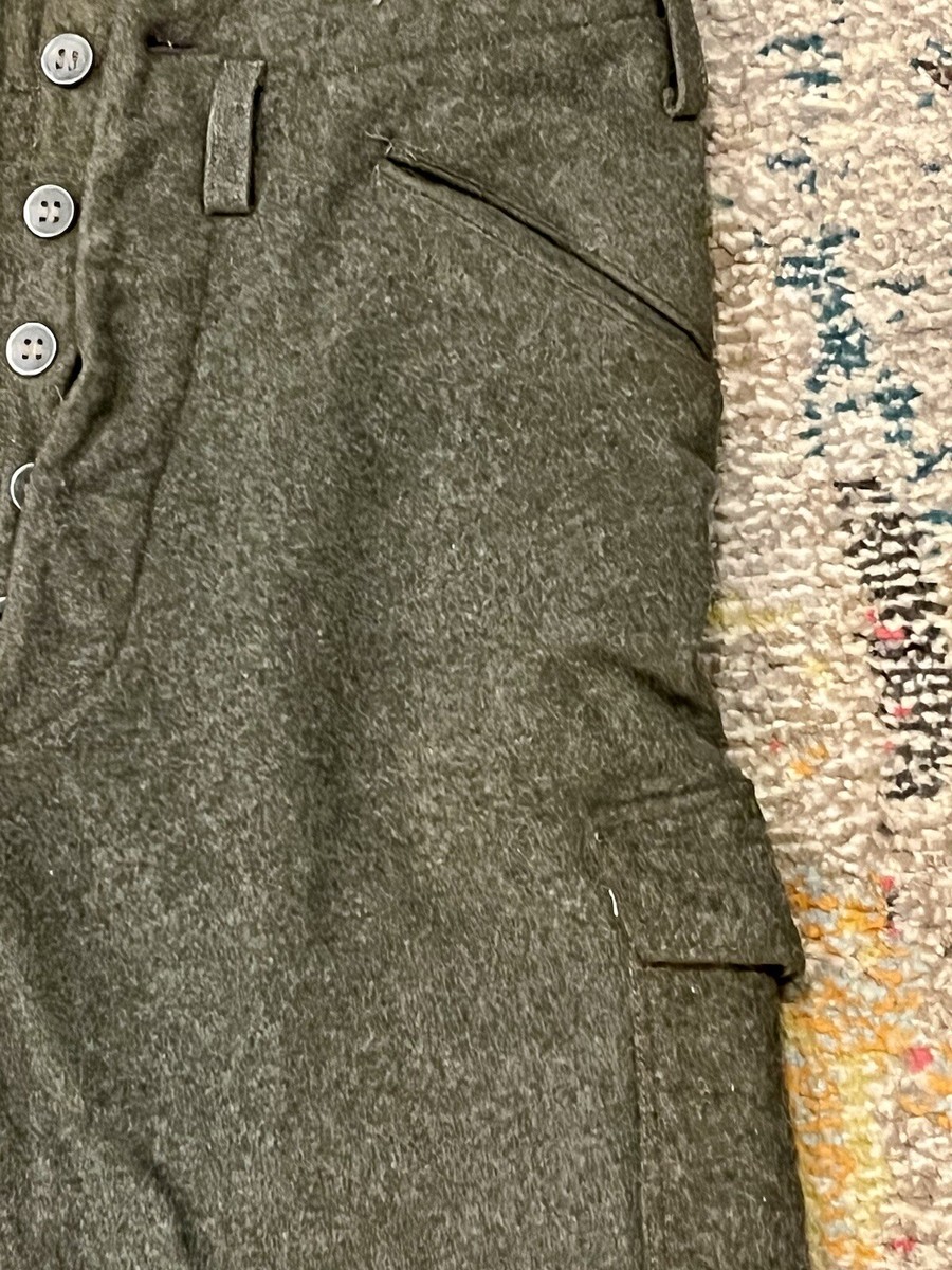Vtg Wool Swedish Pants Military Army WWII Crown 29” L X 32 Vtg Wool Swedish Pants Military Army WWII Crown 29” L X 32