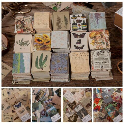 Mini Note Cards Scrapbooking Background Collection Book Series Collage Paper - Afbeelding 1 van 18