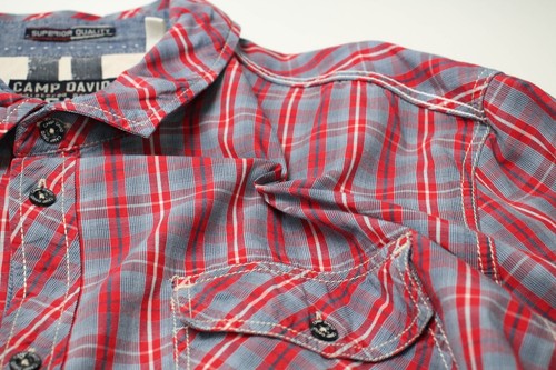 CAMP DAVID Regular Fit Shirt Men's XL Casual Button Up Patch Pockets Plaid - Picture 6 of 9