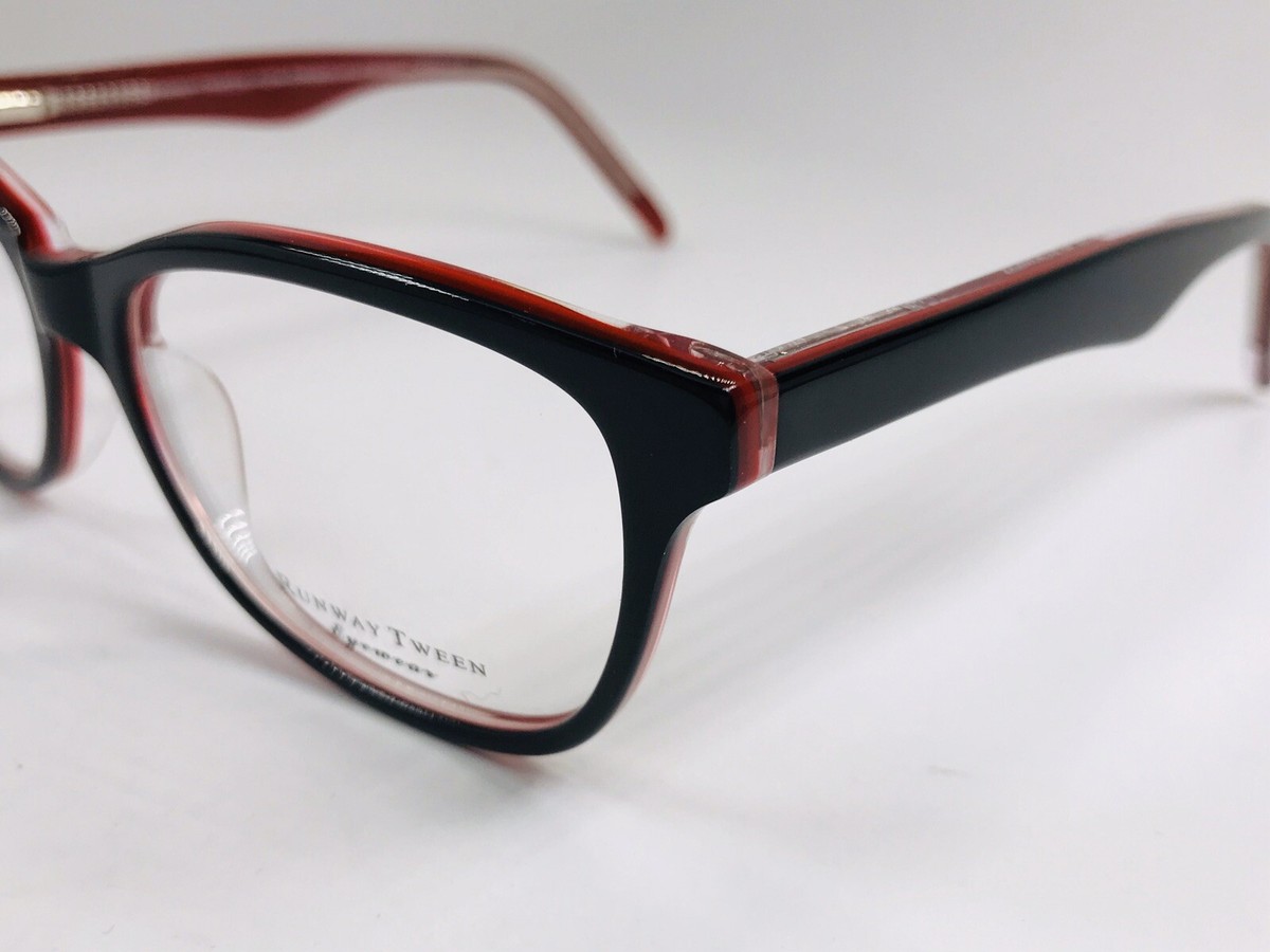 New Designer Inspired Runway Tween #37 Black & Red Eyeglasses 48mm with Case New Designer Inspired Runway Tween #37 Black & Red  main image 2