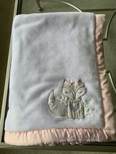 Wendy Bellissimo Fox Baby Blanket Pink Plush Soft Lovey Sweet Dreams ink marks