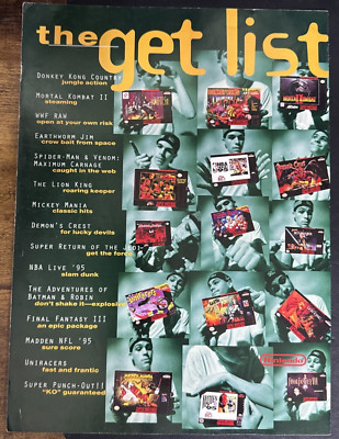 The Get List Nintendo Super Nintendo SNES Promo Games 1995 Full Page Print Ad