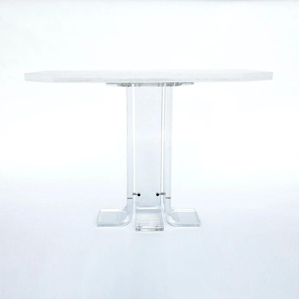 1970s Lucite Console Table Hollywood Regency Retro Acrylic Perspex midcentury - Image 4 of 4