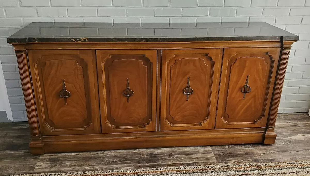 DAVANI Marble Top Buffet Sideboard Server Cabinet