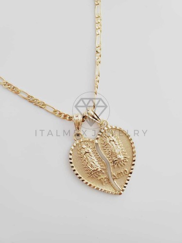 18K Holy Virgin Heart Necklace Collar 