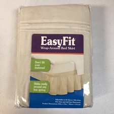 EasyFit Wrap-Around Bed Skirt. Fits Twin/Full Mattresses 15 -18 Drop. Ivory