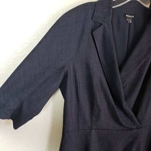 WORTH New York Wool Blend Career Dress in Navy size 8 Women's - Picture 12 of 14