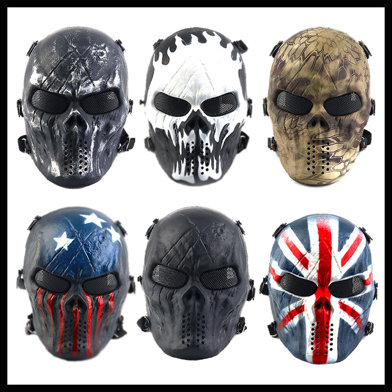 マサル Tactical M06 Skull Ghost Full Face Mask Paintball Airsoft