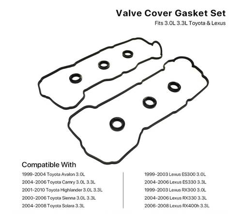Engine Valve Cover Gasket Set for Toyota Sienna 2000-2006 3.0L 3.3L V6 VC963G - Bild 2 von 7