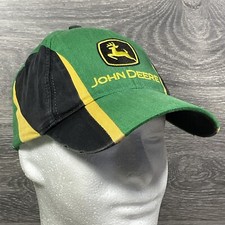 K-Products John Deere Tractors Strapback Hat Cap Adjustable Green Color Block