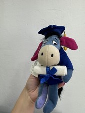 The Disney Store Graduation Eeyore 9in Bean Bag Plush Early 2000's