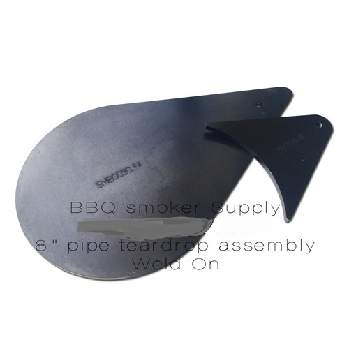 LavaLock® 8" Pipe Tear Drop BBQ Draft Smoker Damper Exhaust Smokestack