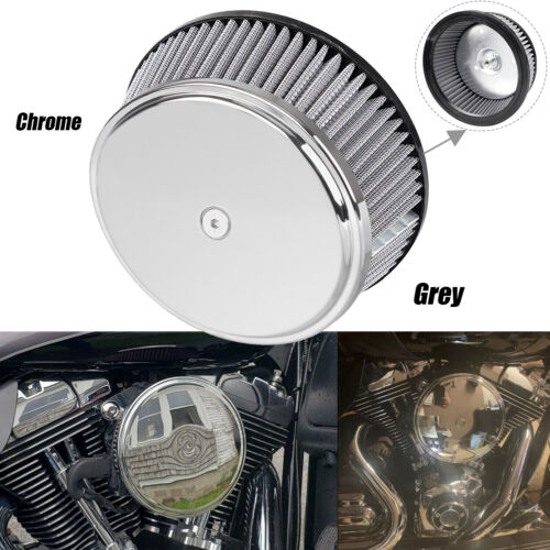 Grey Air Cleaner Element + Cover Kit For Harley Dyna Electra Road Glide Softail - Picture 1 of 12