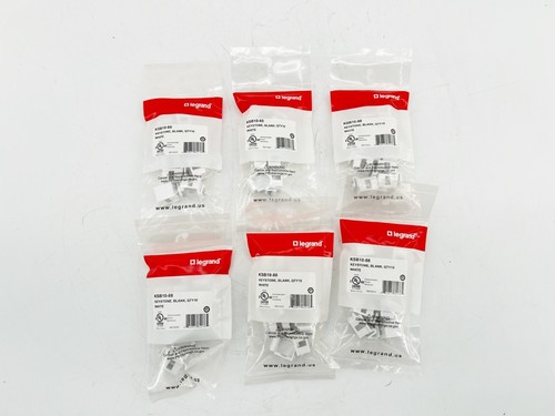 New Lot of 6 Legrand KSB10-88 One Port Keystone Blank Insert QTY 10