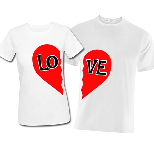 T-shirt di coppia lui e lei, cuore love! Idea regalo San Valentino | eBay