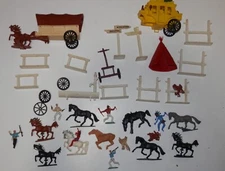 Sears Big Western Town Cowboy Wild West Detailed Parts LOT - W. Germany 1970s