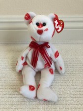 TY "SMOOCH" Beanie Baby Bear with Kisses RETIRED MINT TAG NEW FREE SHIPPING 