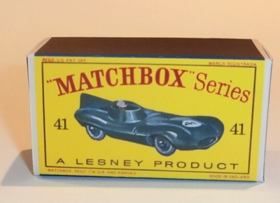 Matchbox Lesney 41 Jaguar D-type Racer Empty Repro D Style Box | eBay