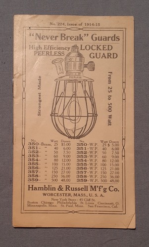 1914 1915 Never Break Lamp Guards Electric Catalog Antique Light Bulb Trouble