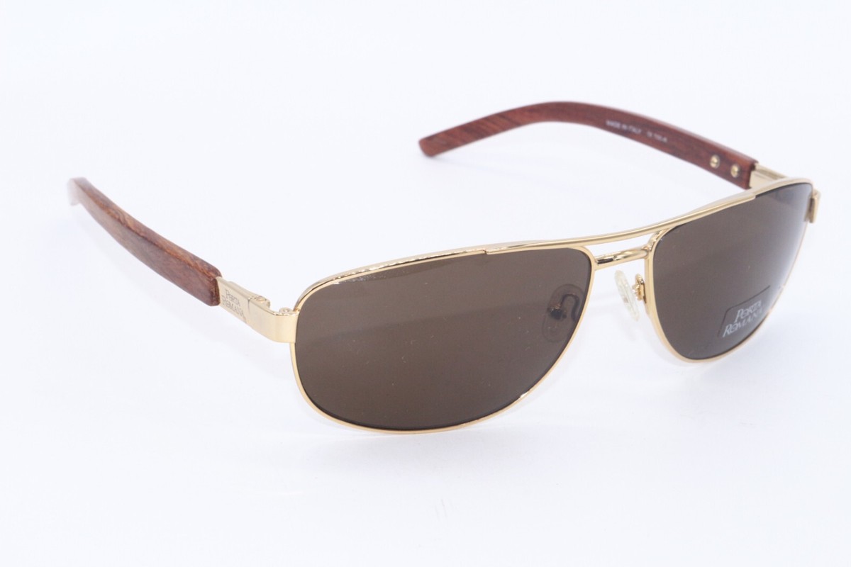 NEW PORTA ROMANA MOD. 1608 100-R GOLD BROWN WOOD AUTHENTIC 