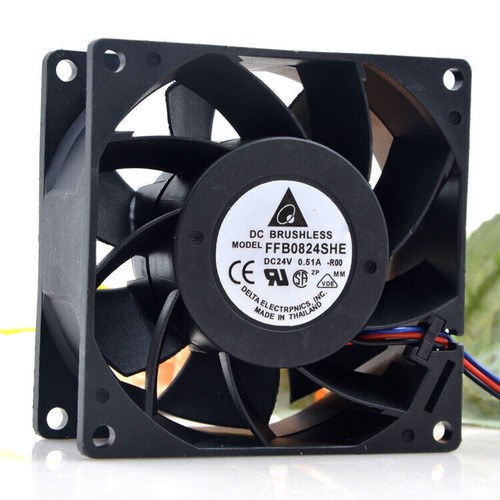 FFB0824SHE 24V 0.51A 8CM 8038 3-przewody Podwójny falownik kulowy Wentylator chłodzący - Zdjęcie 1 z 4